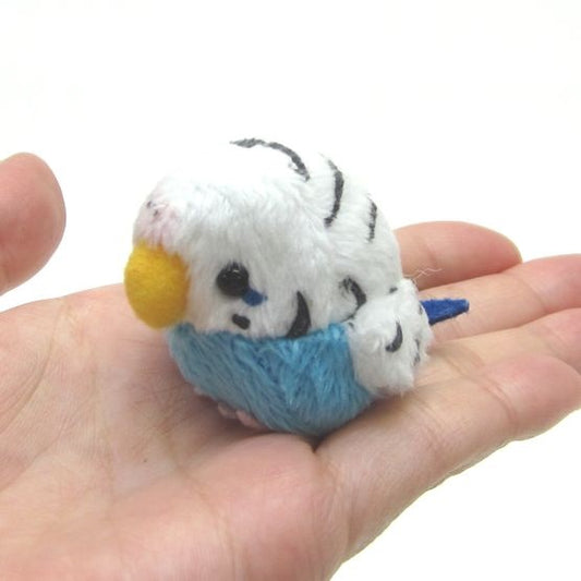 Beanbag budgie stuffed toy/WHITE/BLUE