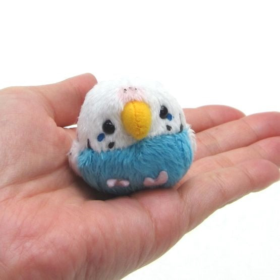 Beanbag budgie stuffed toy/WHITE/BLUE