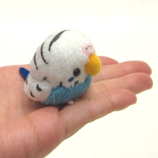 Beanbag budgie stuffed toy/WHITE/BLUE