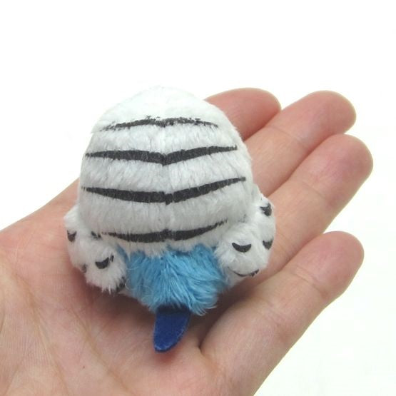 Beanbag budgie stuffed toy/WHITE/BLUE